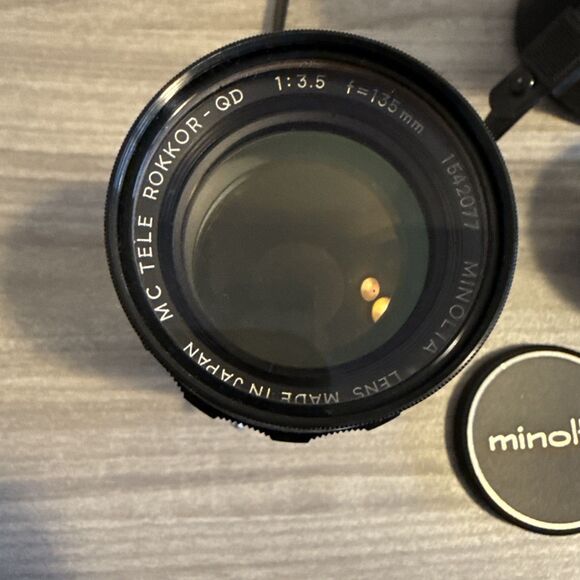 Minolta MC Tele Rokkor-QD f/3.5 135mm Lens with Caps & Original leather case - Picture 2 of 10